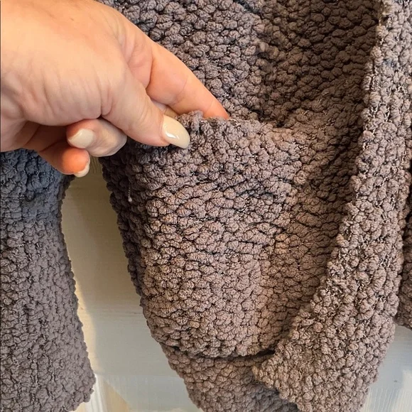 Cozy Charcoal Women's Open Front Cardigan with Pockets - Picture 4 of 6